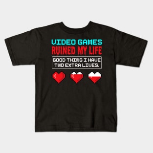 Videos Games Ruined My Life - Online Gaming Kids T-Shirt